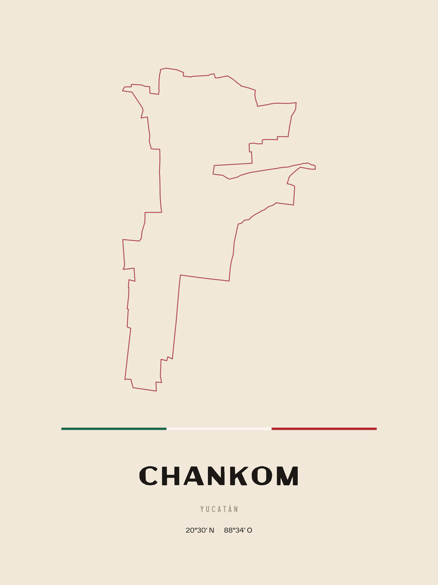 Framed poster of Chankom, Yucatán.