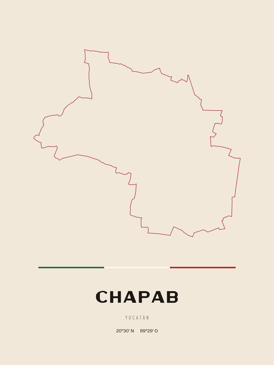 Framed poster of Chapab, Yucatán.