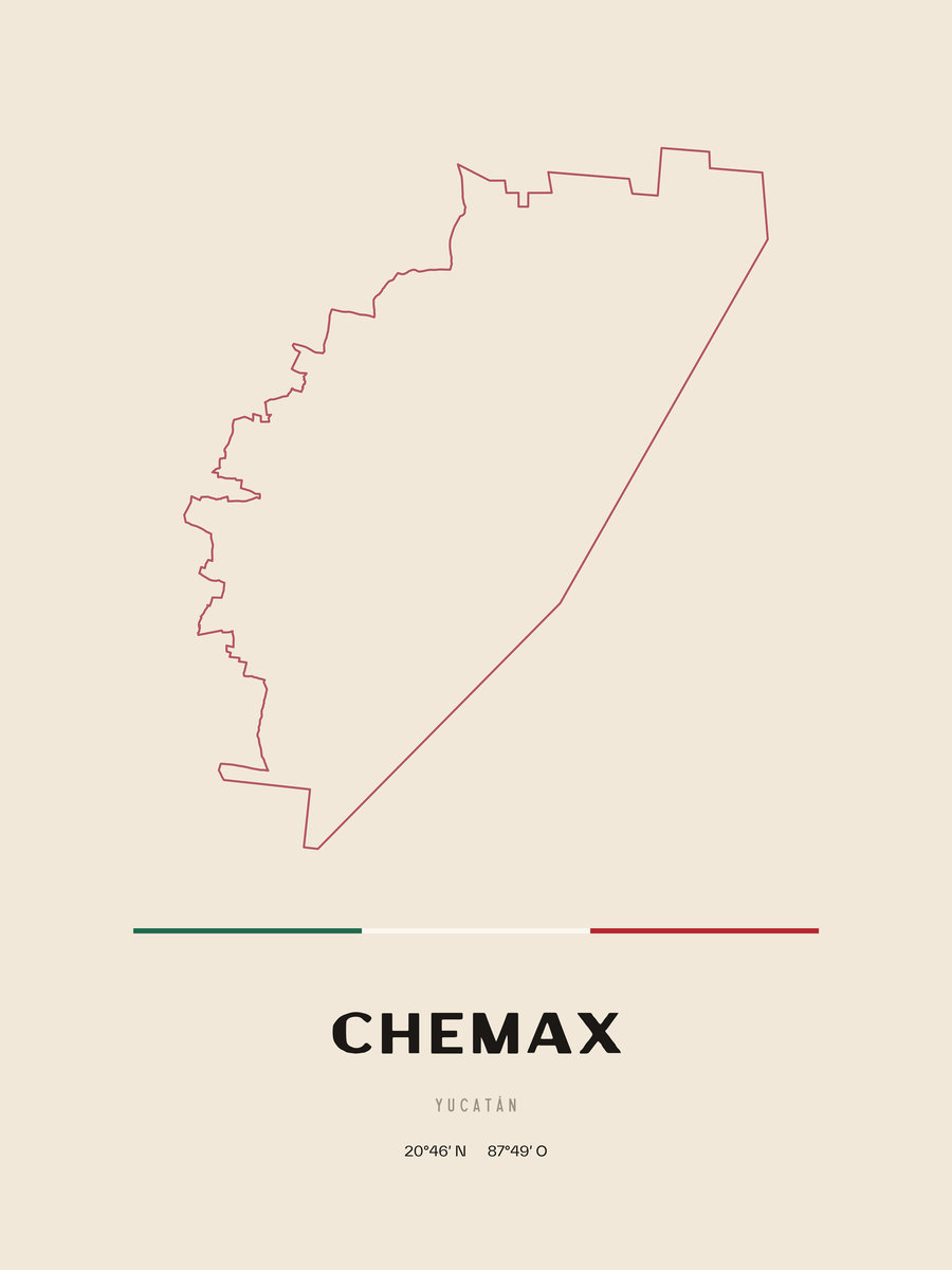 Framed poster of Chemax, Yucatán.