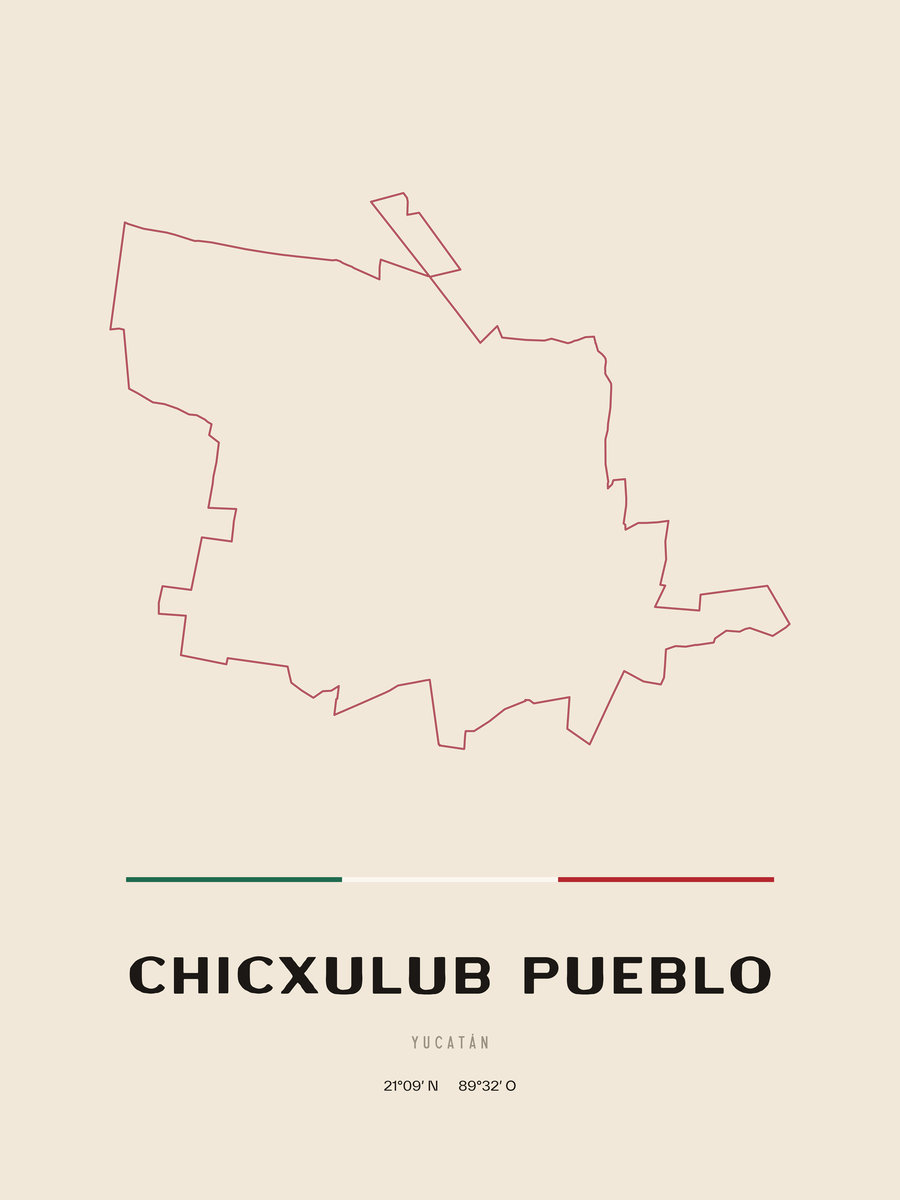 Framed poster of Chicxulub Pueblo, Yucatán.