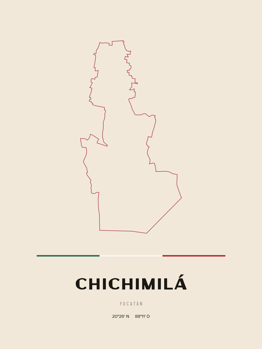 Framed poster of Chichimilá, Yucatán.