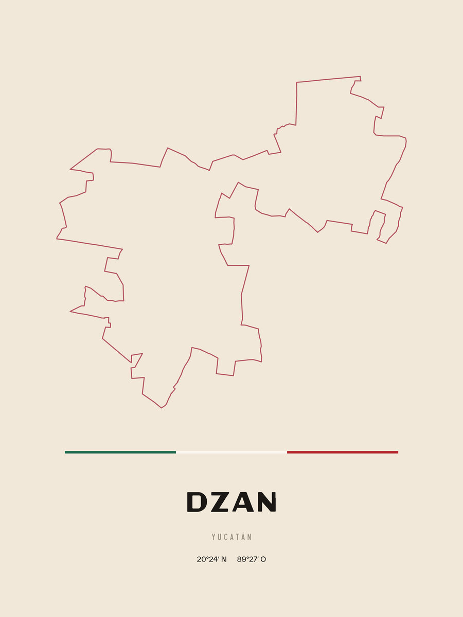 Framed poster of Dzan, Yucatán.