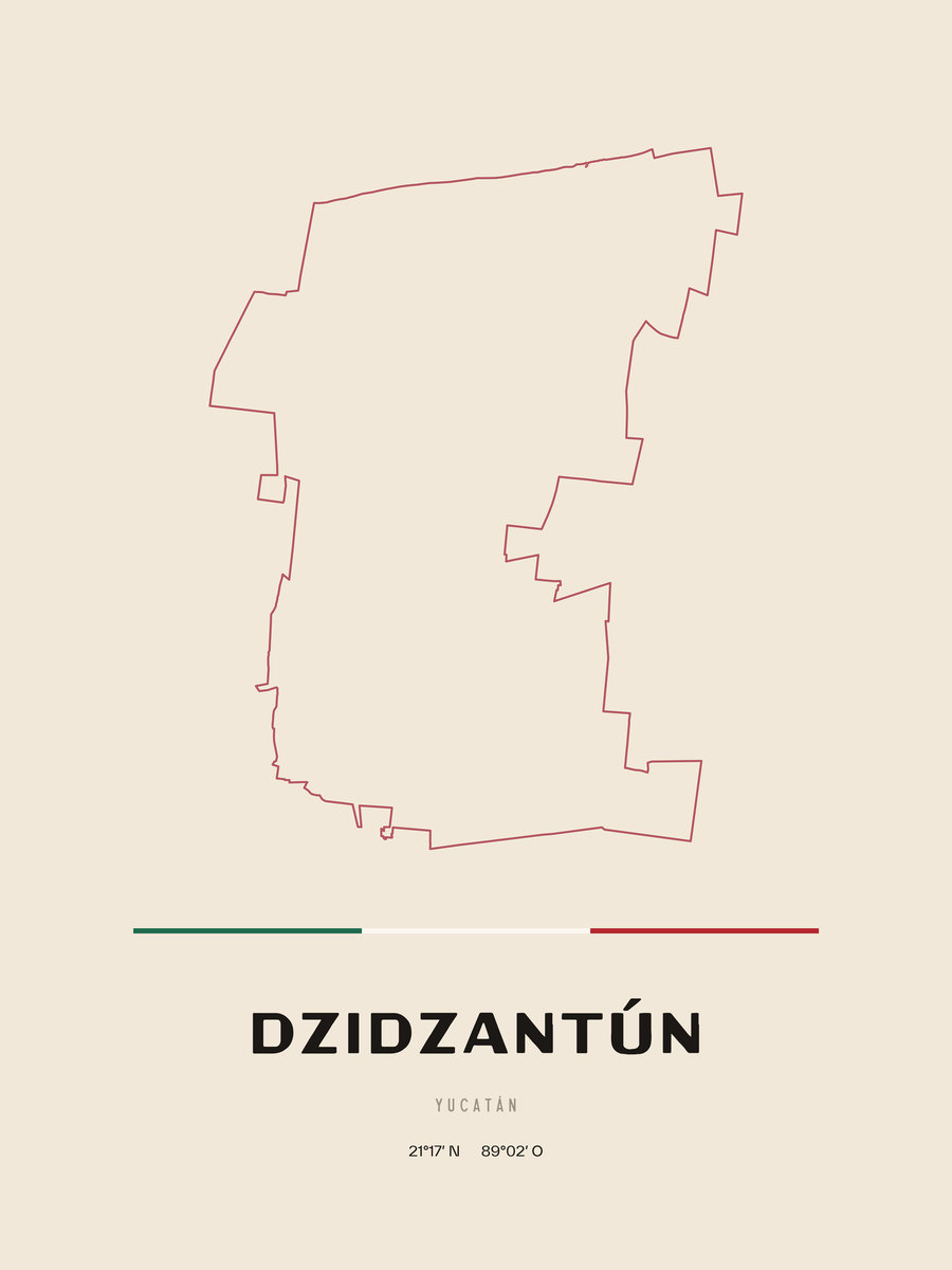 Framed poster of Dzidzantún, Yucatán.