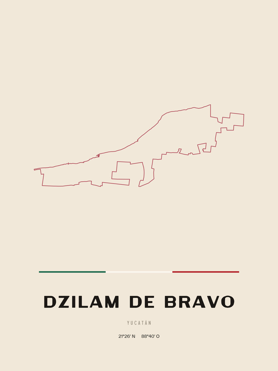 Framed poster of Dzilam de Bravo, Yucatán.