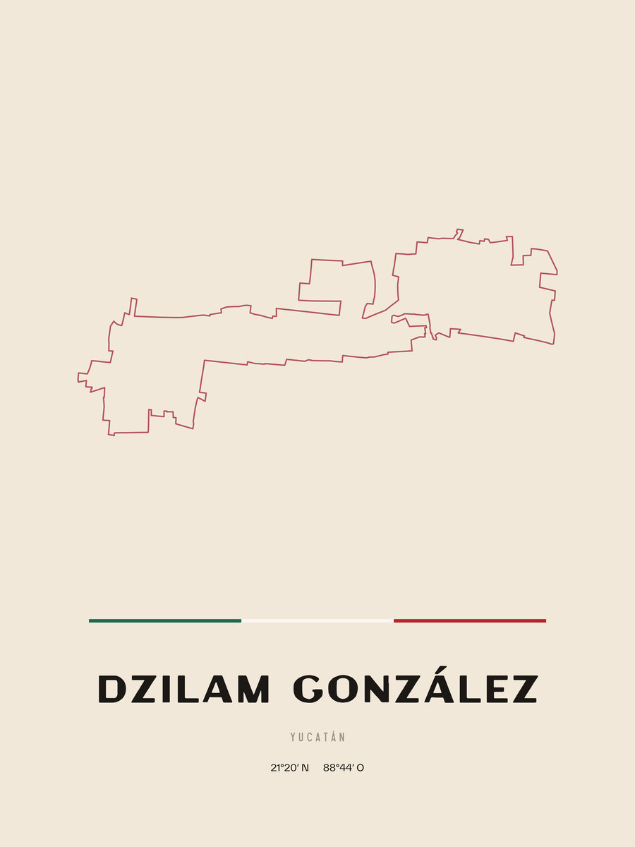 Framed poster of Dzilam González, Yucatán.