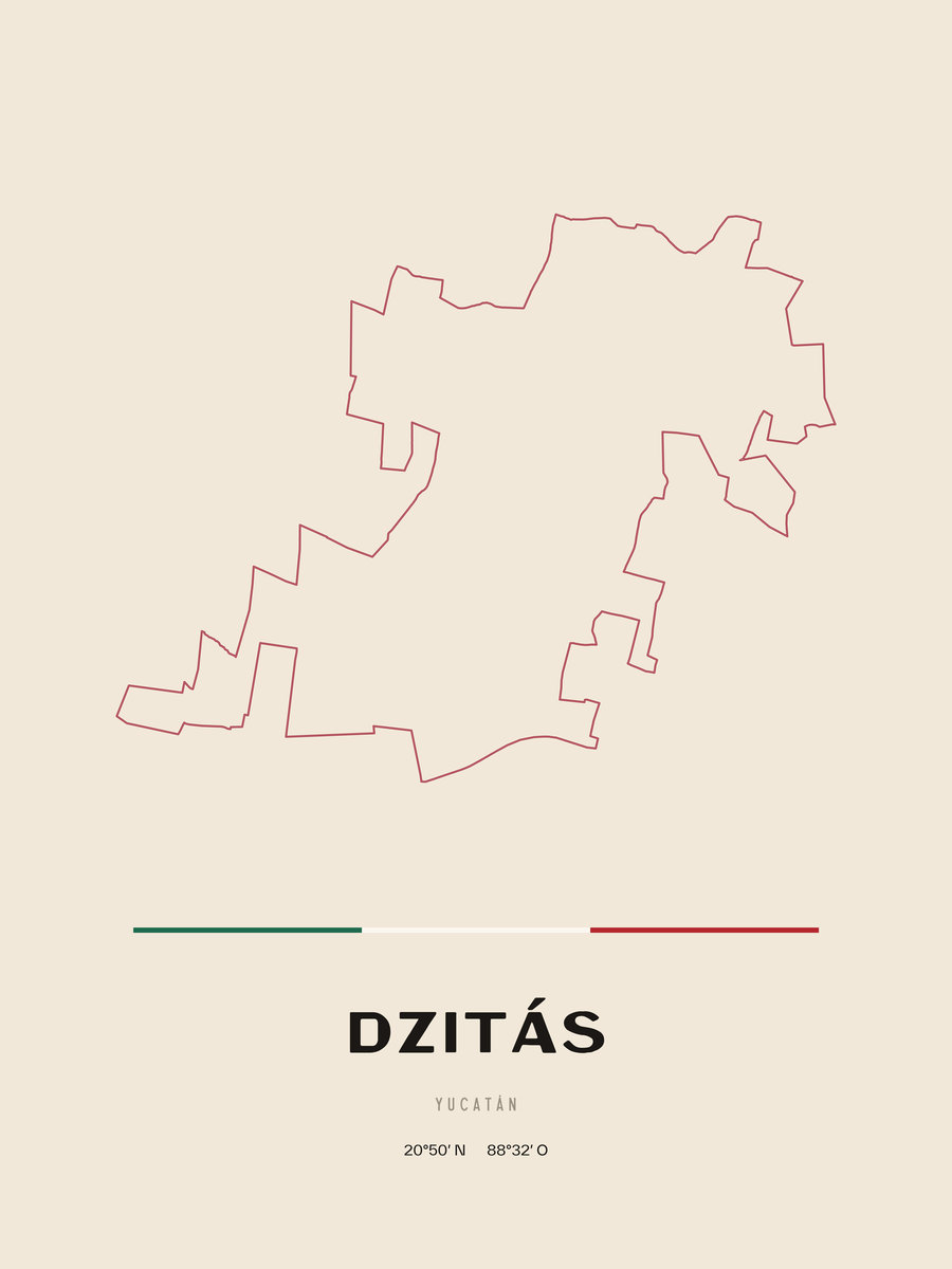 Framed poster of Dzitás, Yucatán.