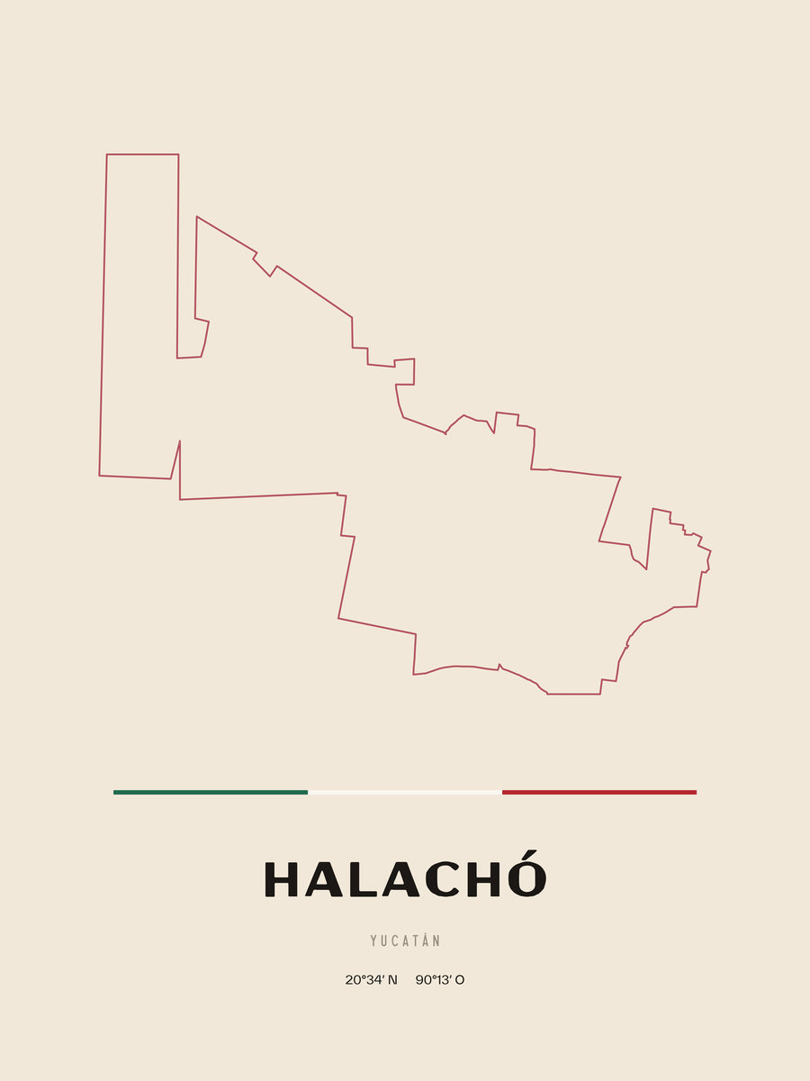 Framed poster of Halachó, Yucatán.