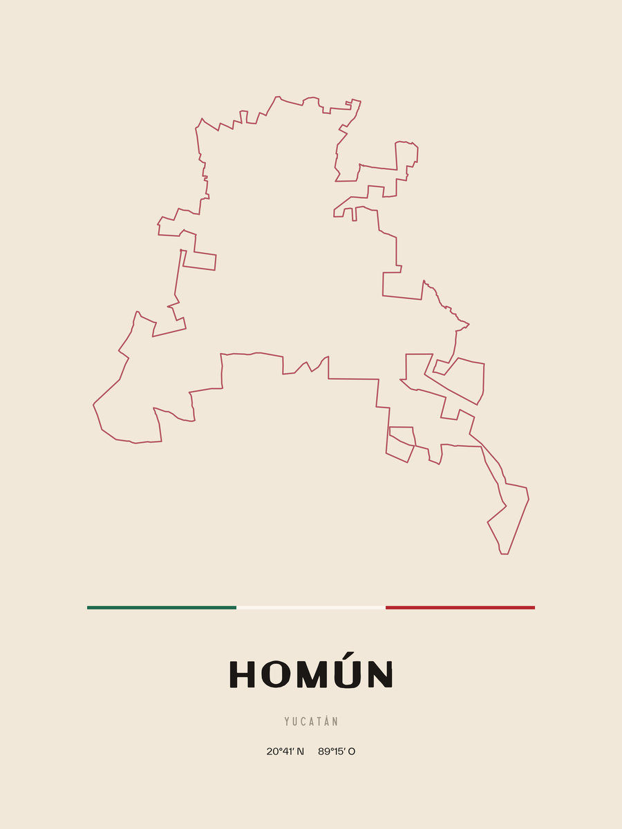 Framed poster of Homún, Yucatán.