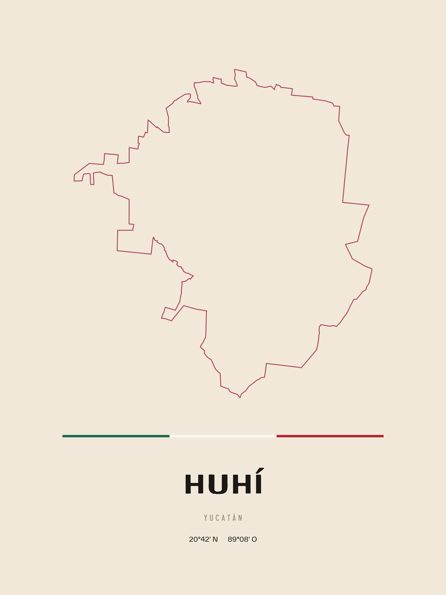 Framed poster of Huhí, Yucatán.
