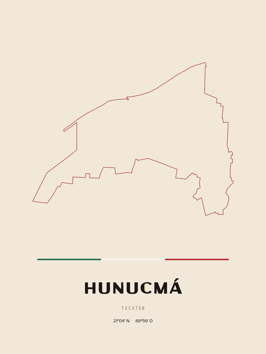 Framed poster of Hunucmá, Yucatán.