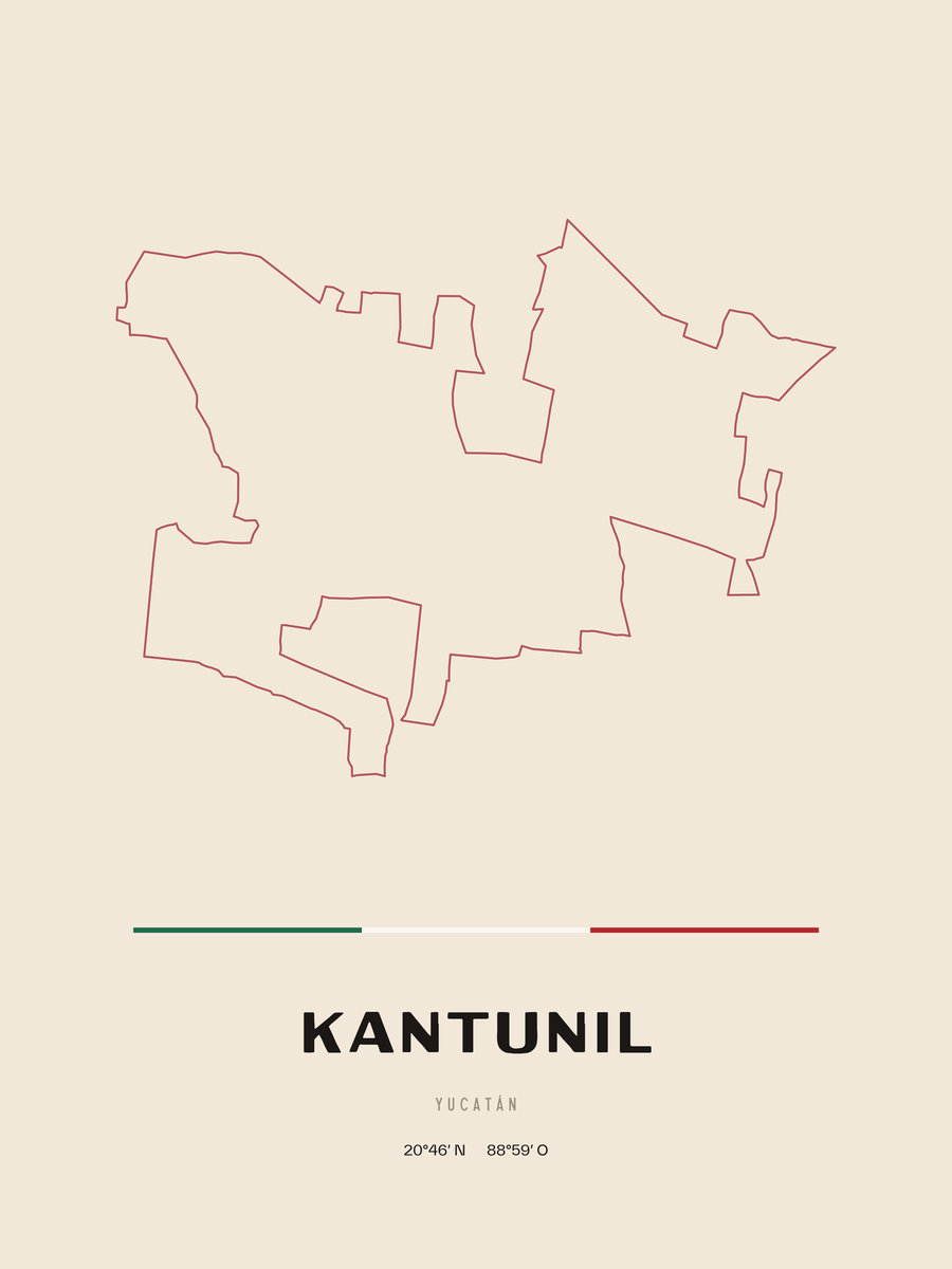 Framed poster of Kantunil, Yucatán.
