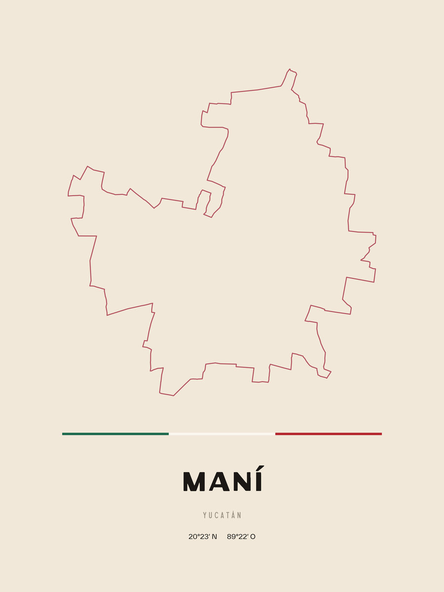Framed poster of Maní, Yucatán.