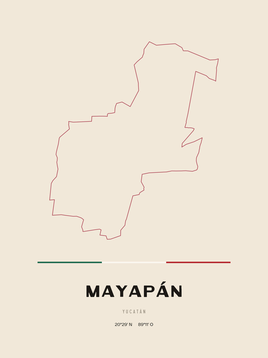 Framed poster of Mayapán, Yucatán.