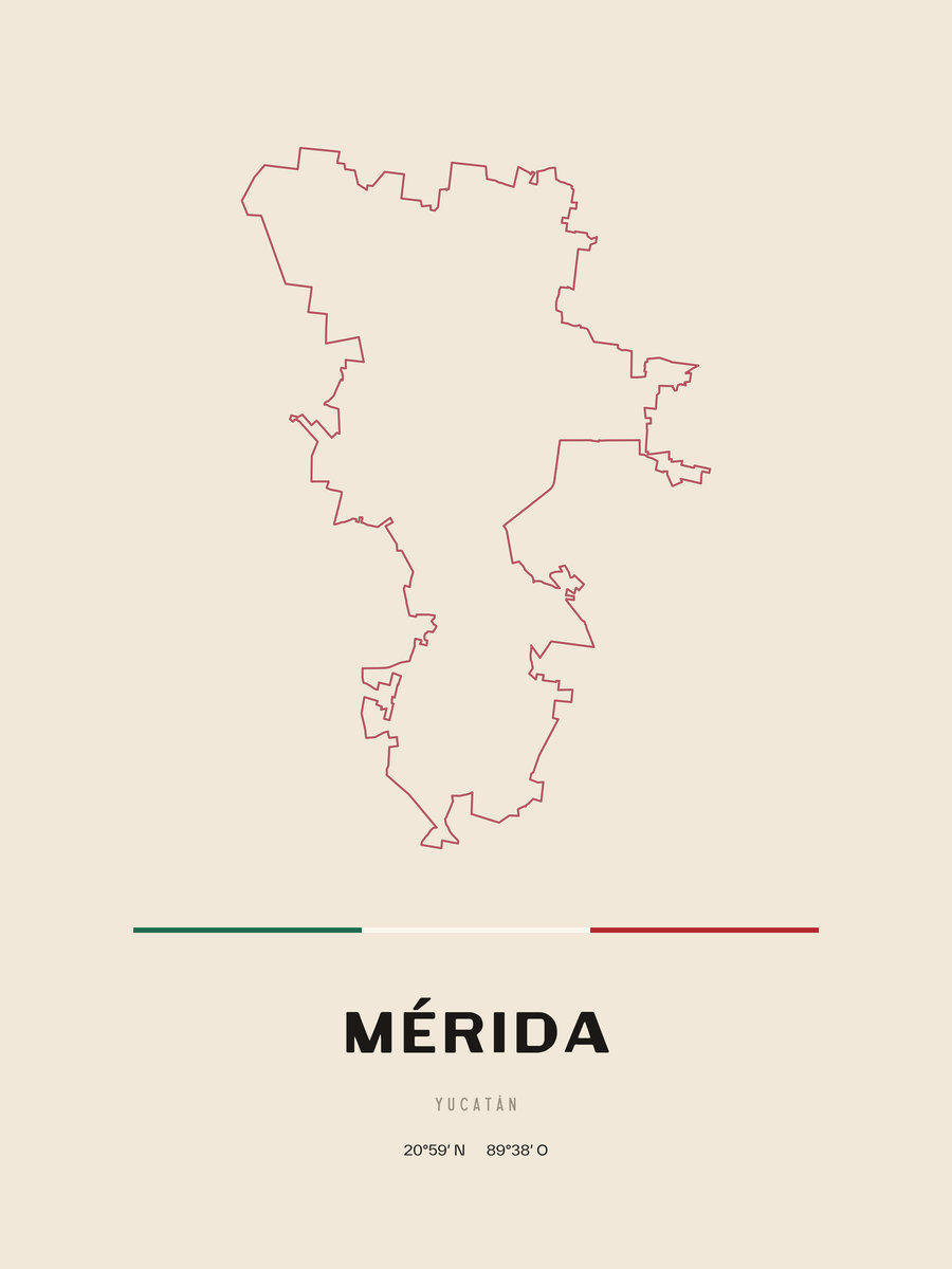 Framed poster of Mérida, Yucatán.