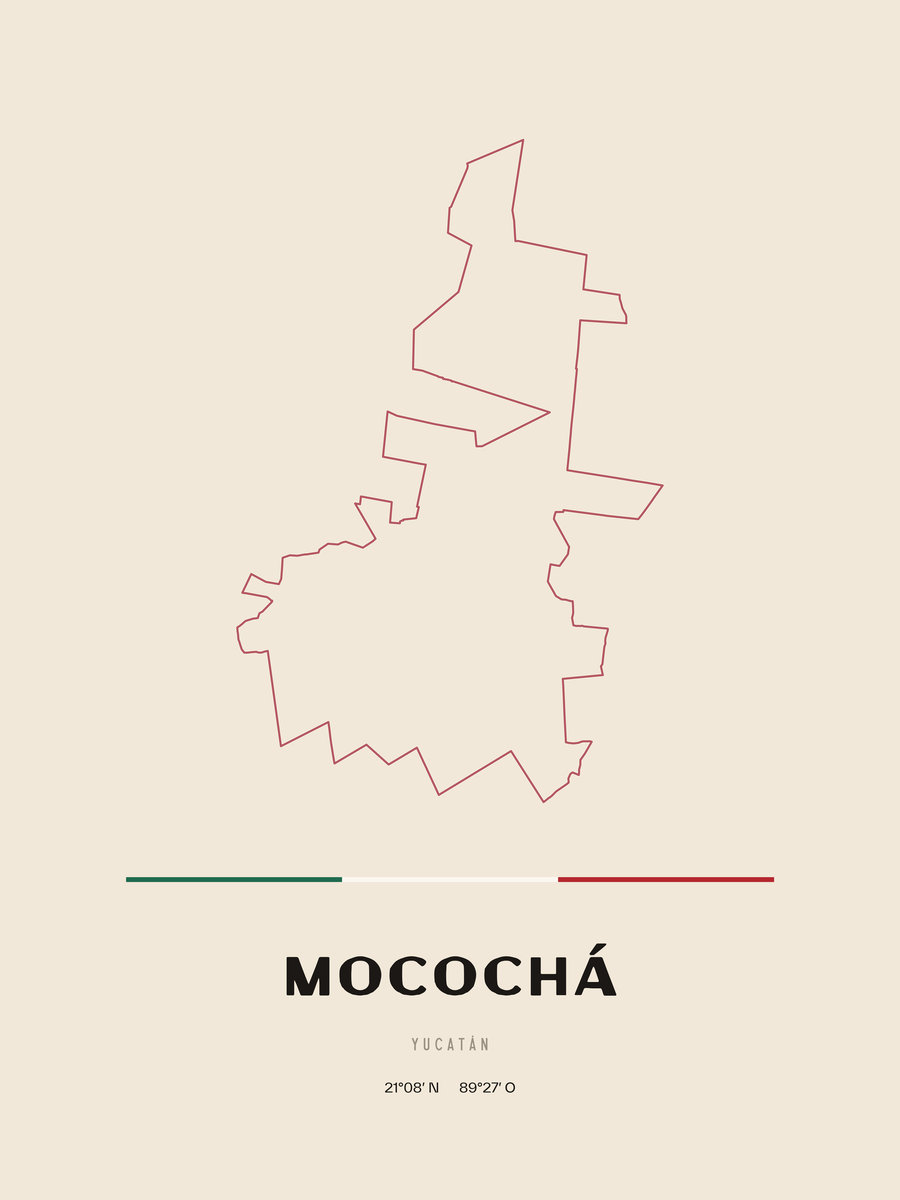 Framed poster of Mocochá, Yucatán.