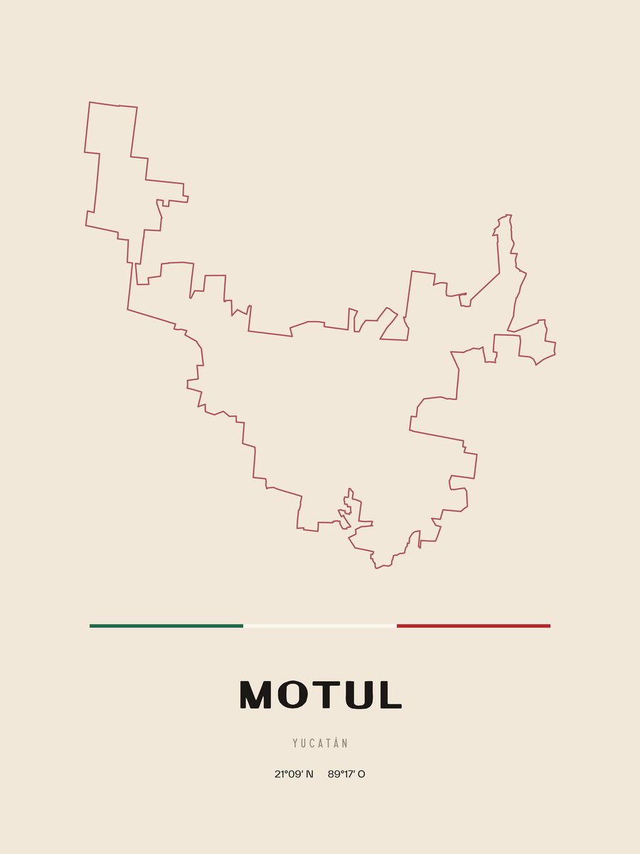 Framed poster of Motul, Yucatán.