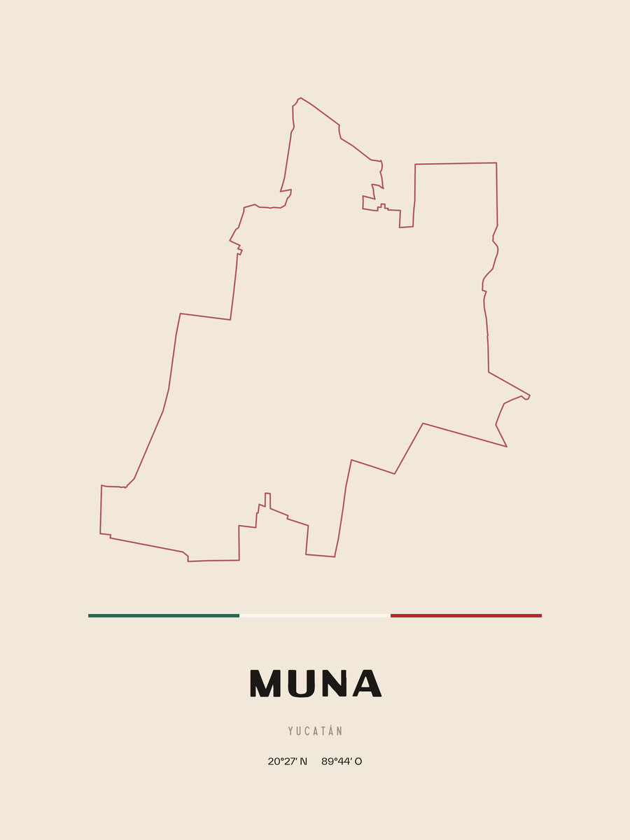 Framed poster of Muna, Yucatán.