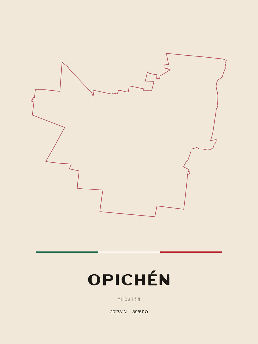 Framed poster of Opichén, Yucatán.