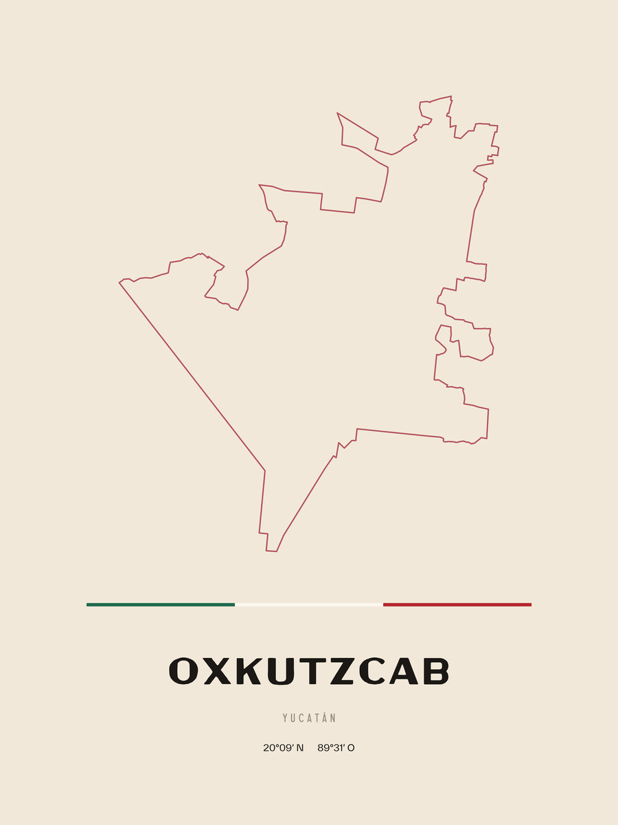 Framed poster of Oxkutzcab, Yucatán.