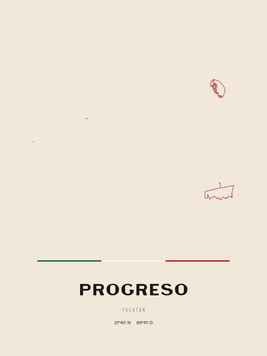 Framed poster of Progreso, Yucatán.