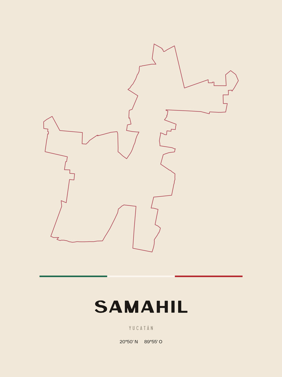 Framed poster of Samahil, Yucatán.
