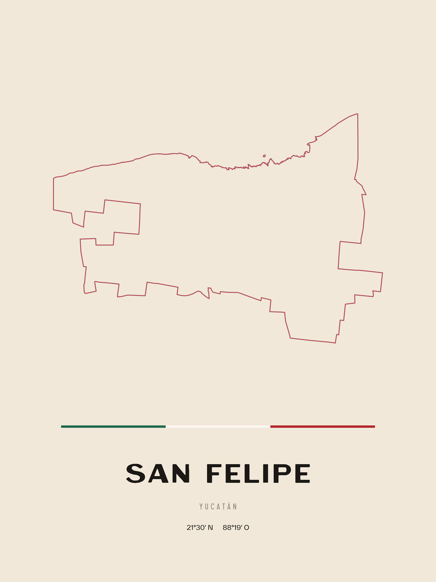 Framed poster of San Felipe, Yucatán.