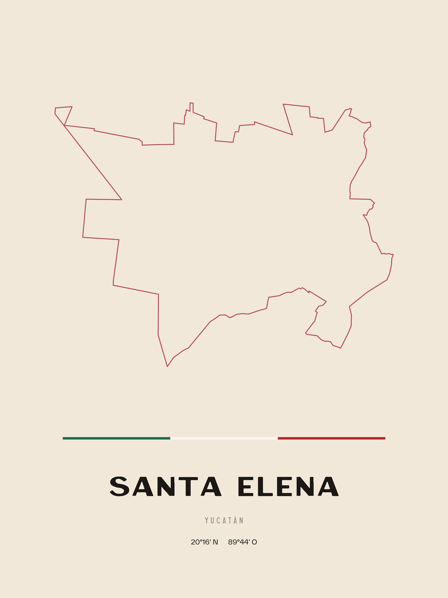 Framed poster of Santa Elena, Yucatán.