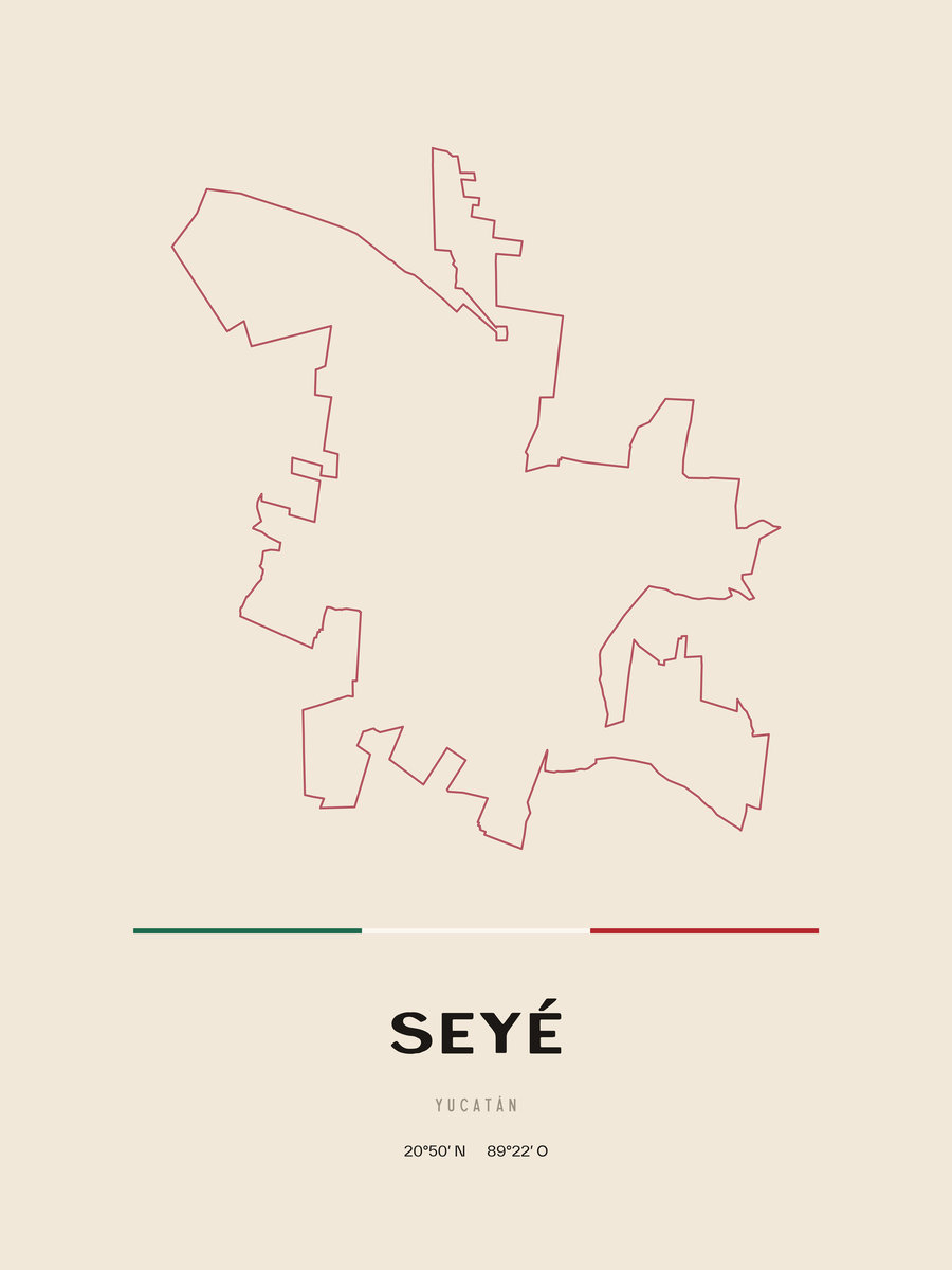 Framed poster of Seyé, Yucatán.