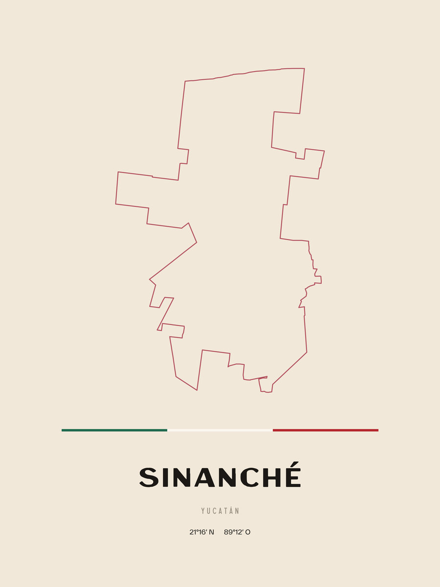 Framed poster of Sinanché, Yucatán.