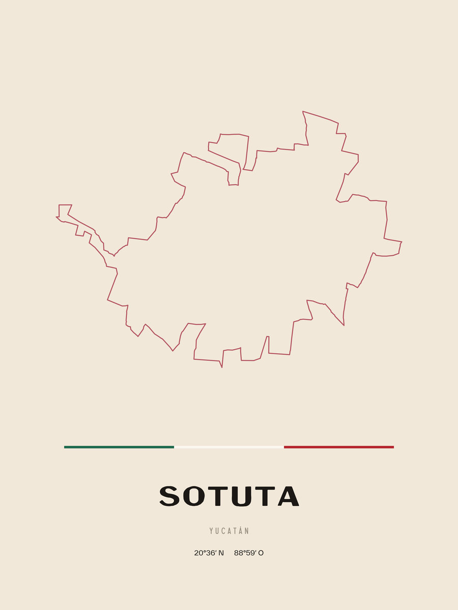 Framed poster of Sotuta, Yucatán.