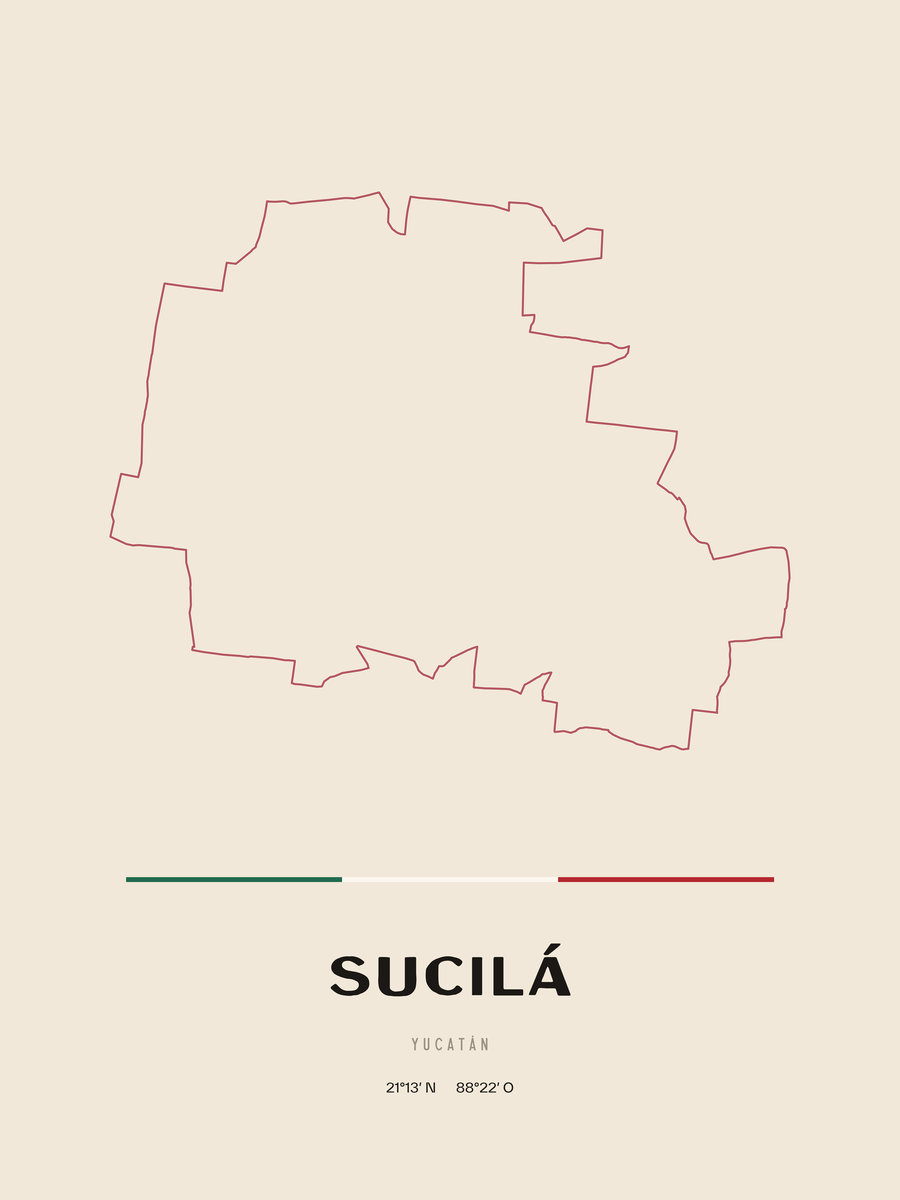 Framed poster of Sucilá, Yucatán.