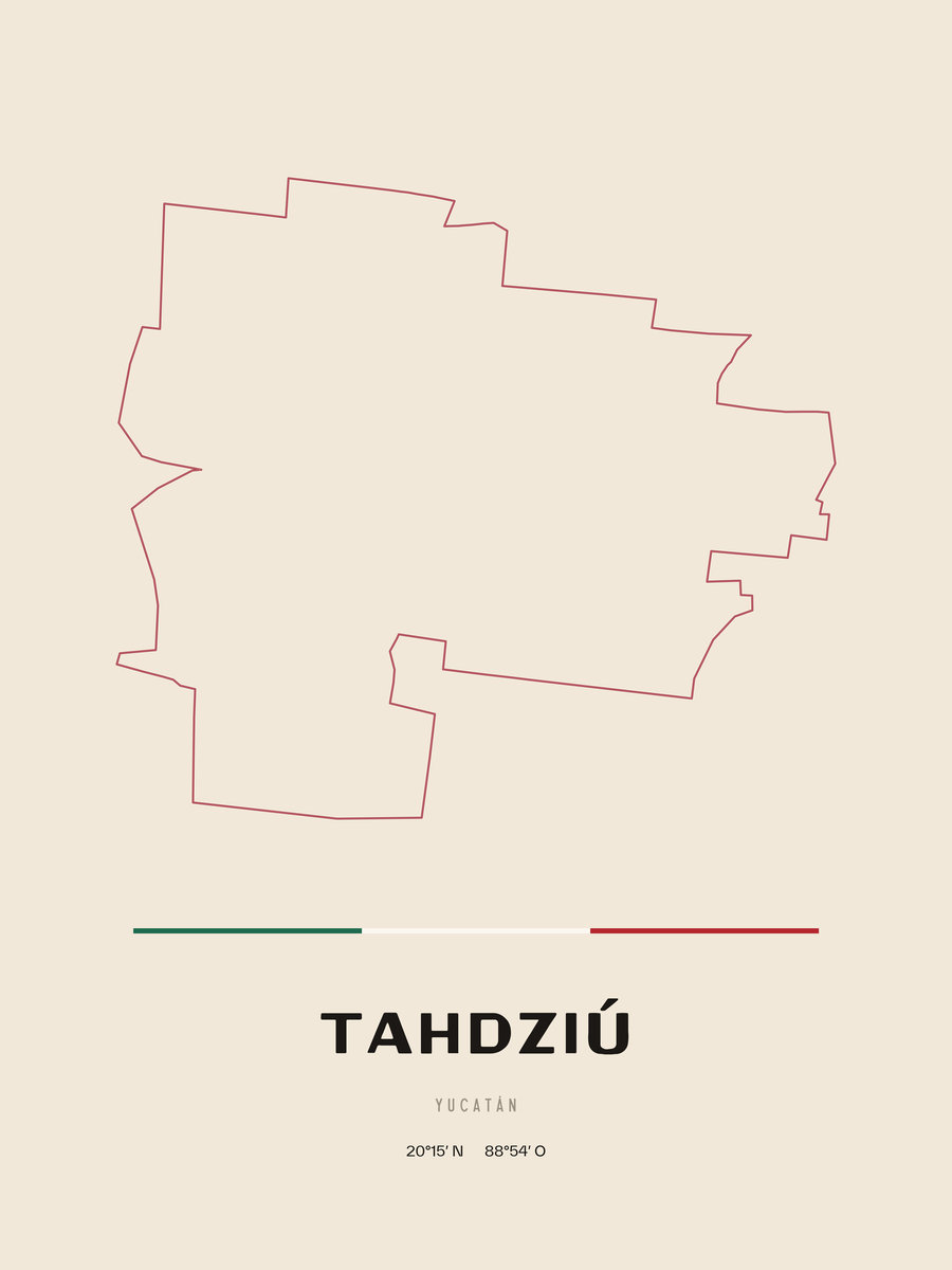 Framed poster of Tahdziú, Yucatán.