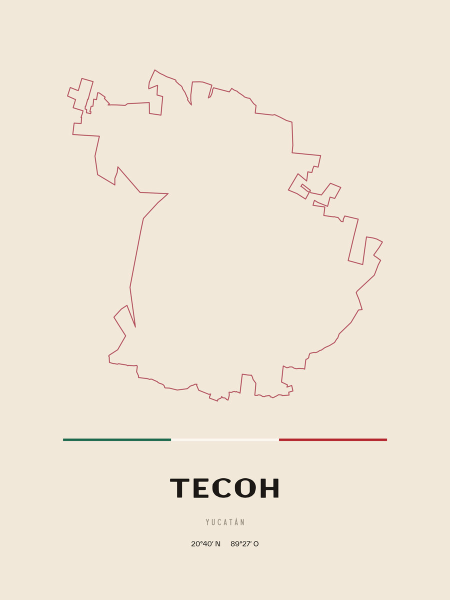 Framed poster of Tecoh, Yucatán.