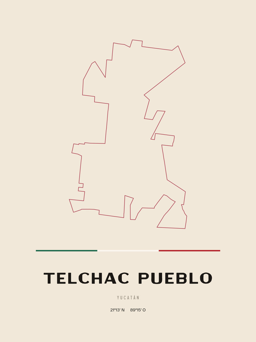 Framed poster of Telchac Pueblo, Yucatán.