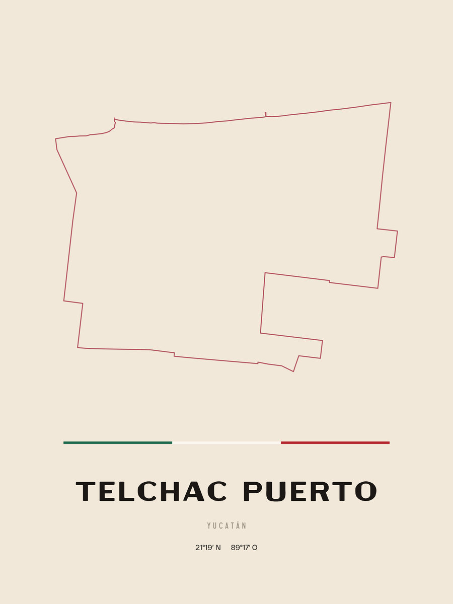 Framed poster of Telchac Puerto, Yucatán.