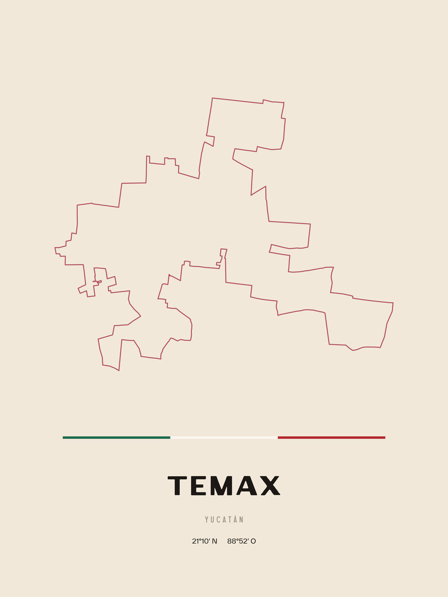 Framed poster of Temax, Yucatán.