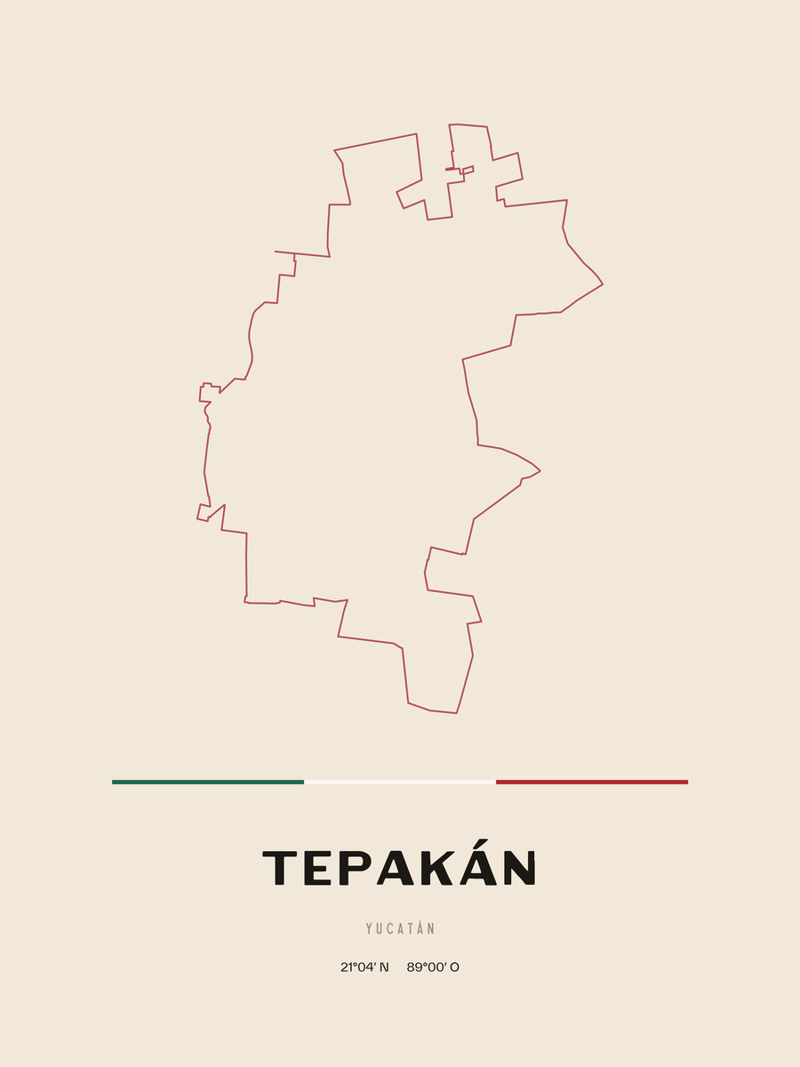 Framed poster of Tepakán, Yucatán.