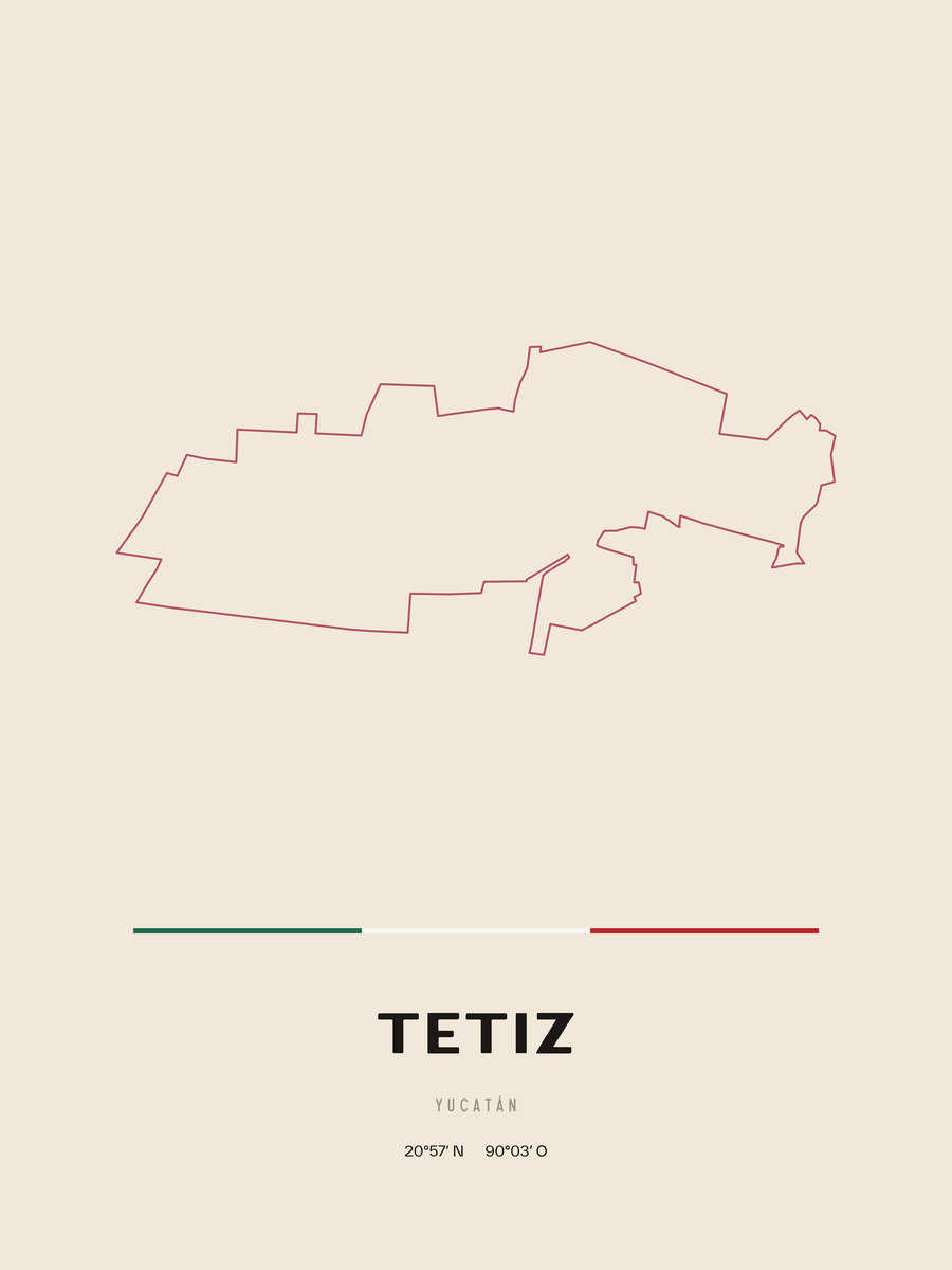 Framed poster of Tetiz, Yucatán.