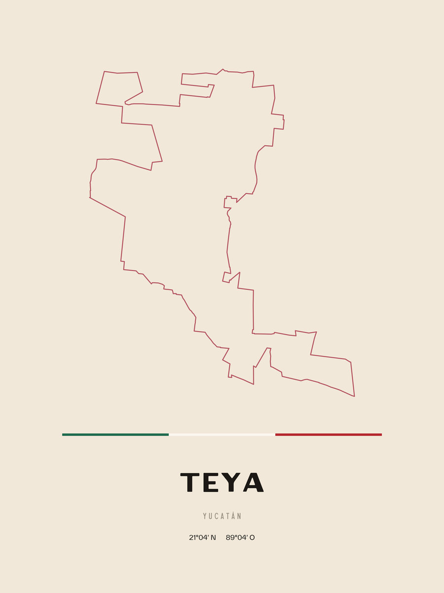 Framed poster of Teya, Yucatán.
