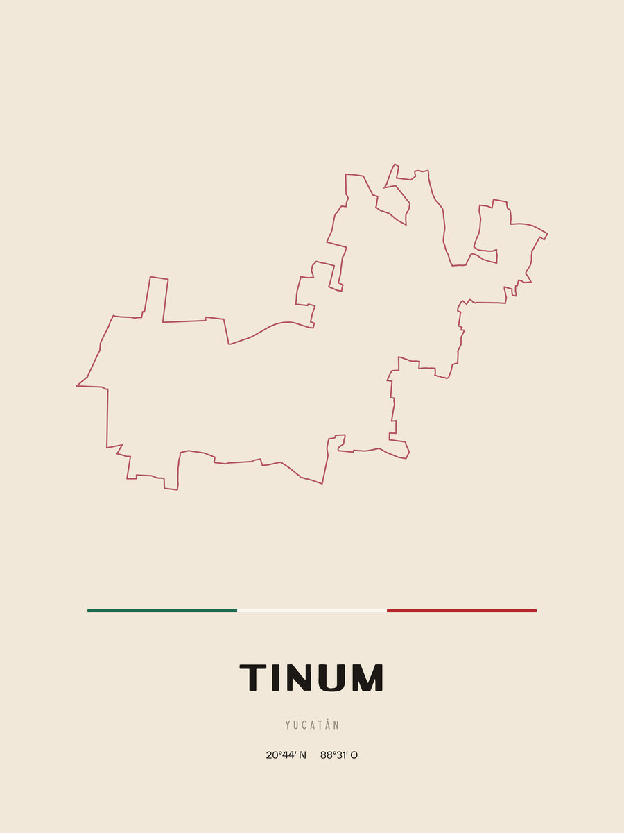 Framed poster of Tinum, Yucatán.