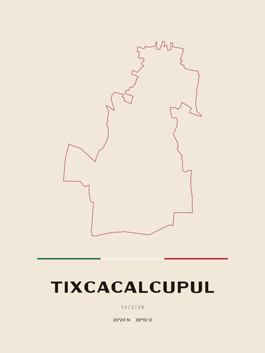 Framed poster of Tixcacalcupul, Yucatán.