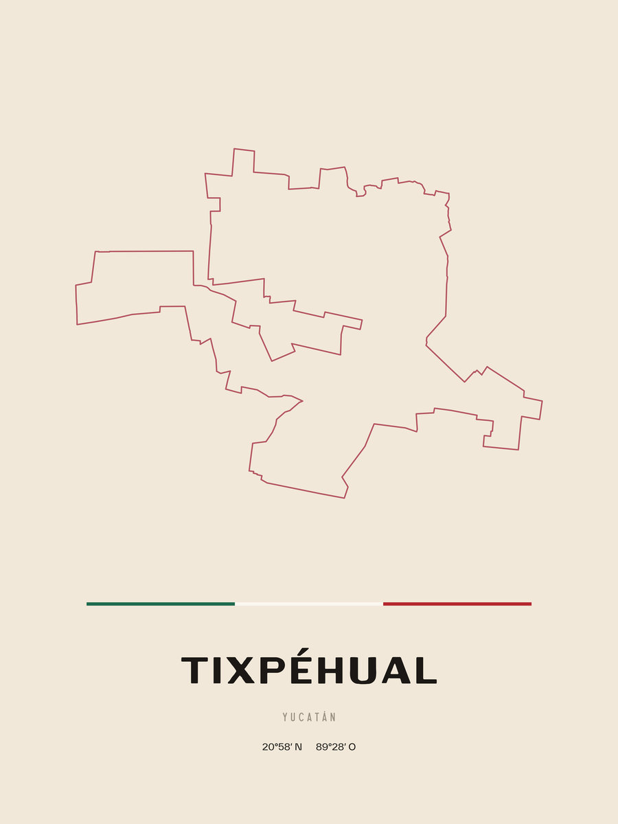 Framed poster of Tixpéhual, Yucatán.