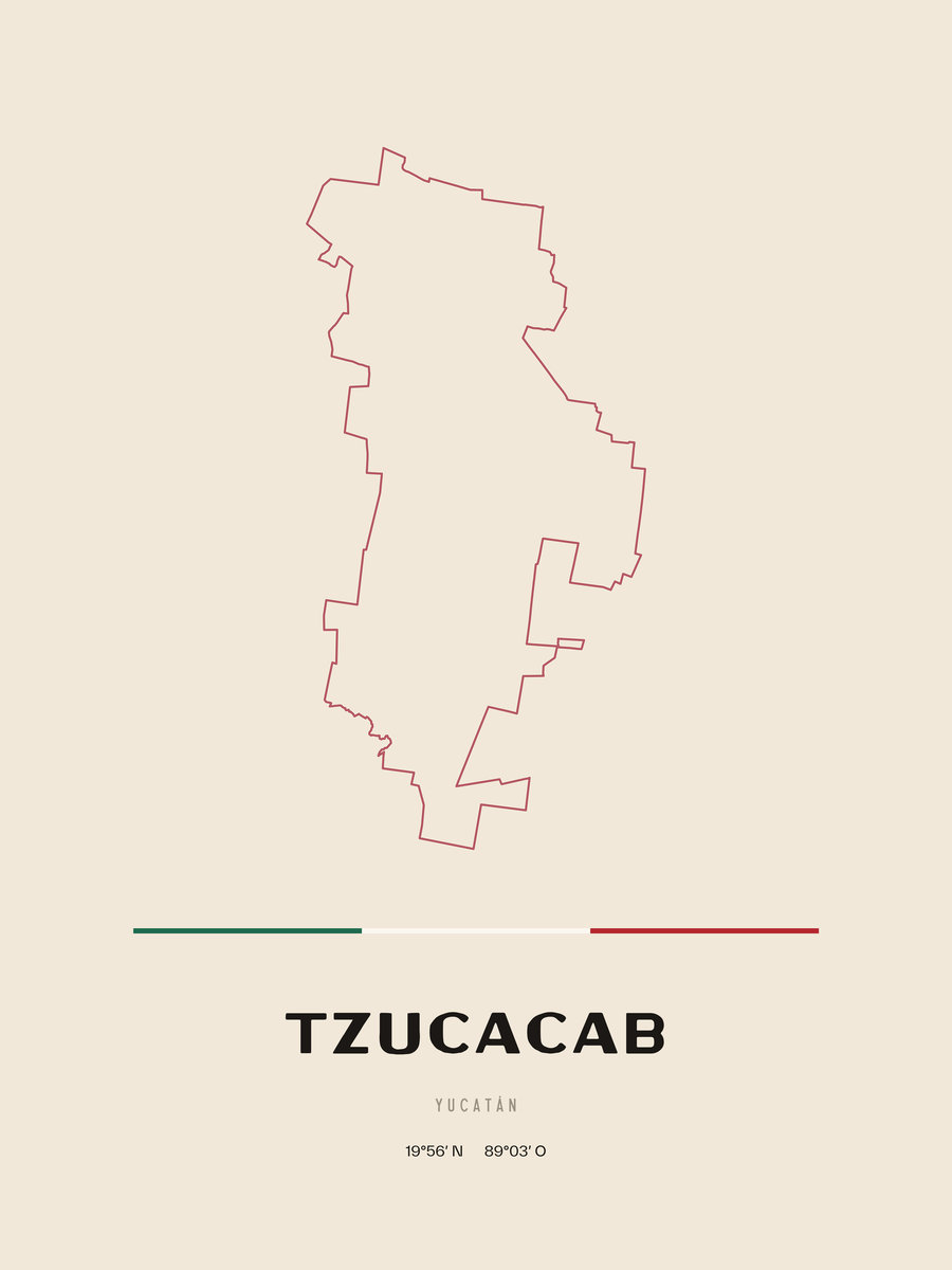 Framed poster of Tzucacab, Yucatán.