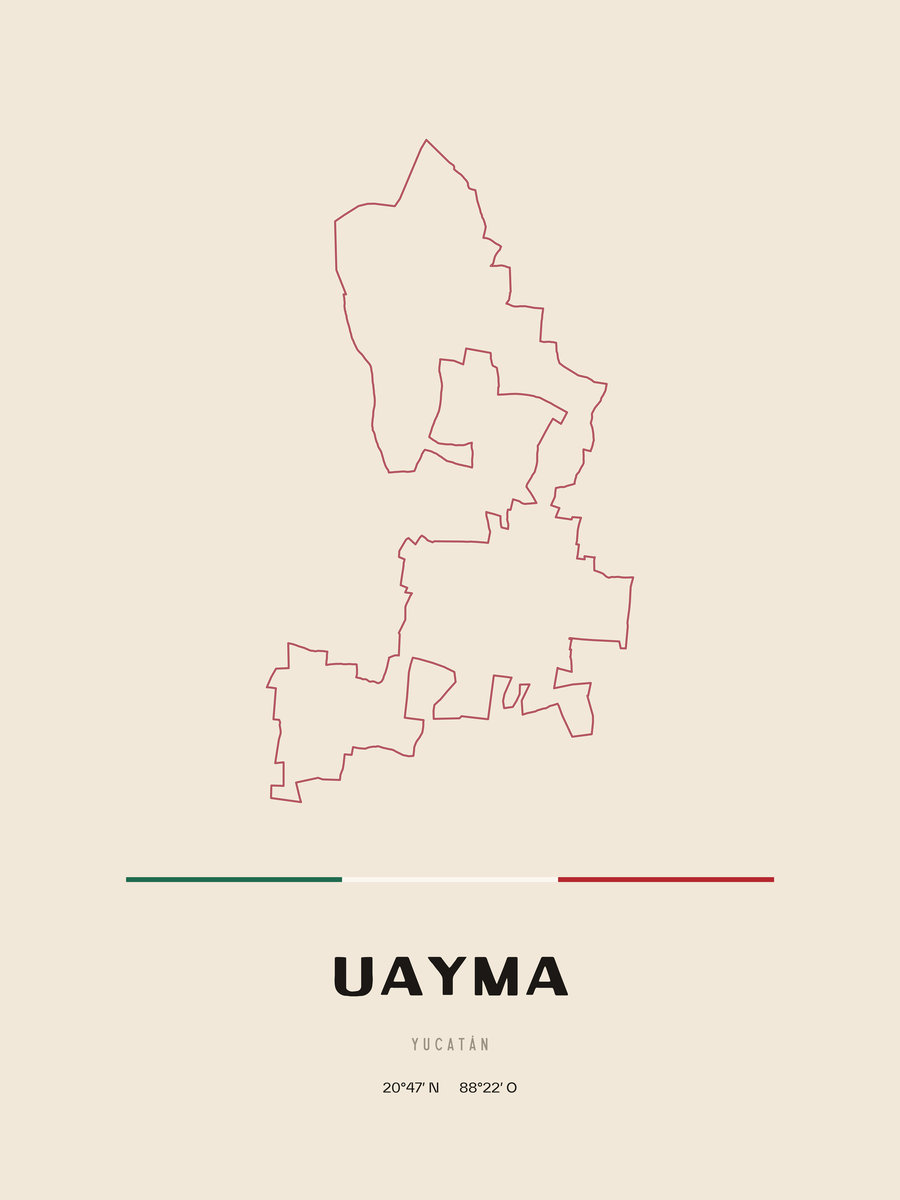 Framed poster of Uayma, Yucatán.