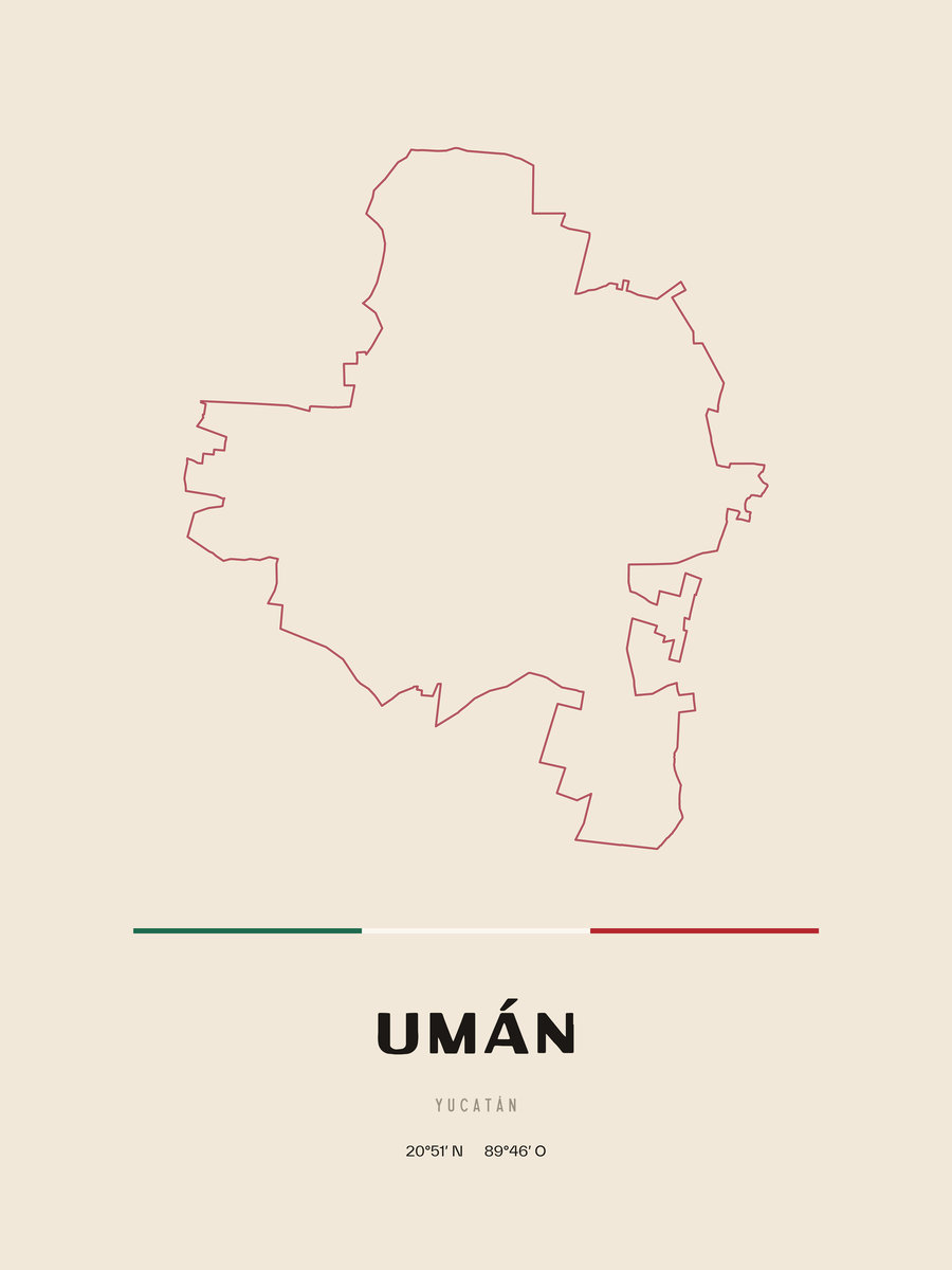 Framed poster of Umán, Yucatán.
