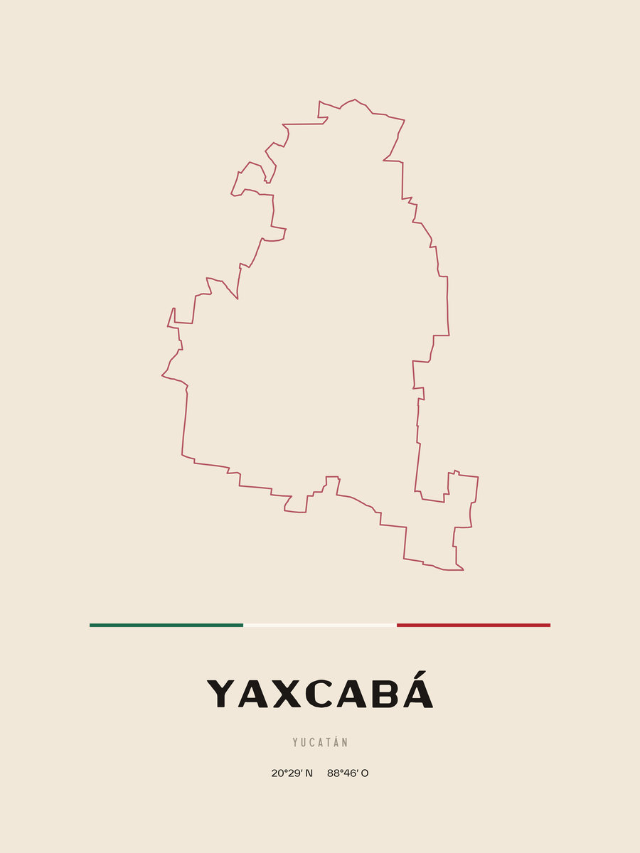 Framed poster of Yaxcabá, Yucatán.