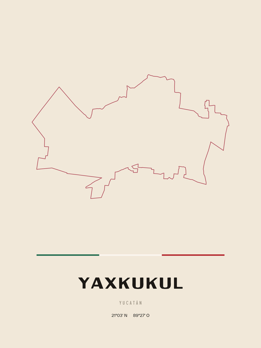 Framed poster of Yaxkukul, Yucatán.