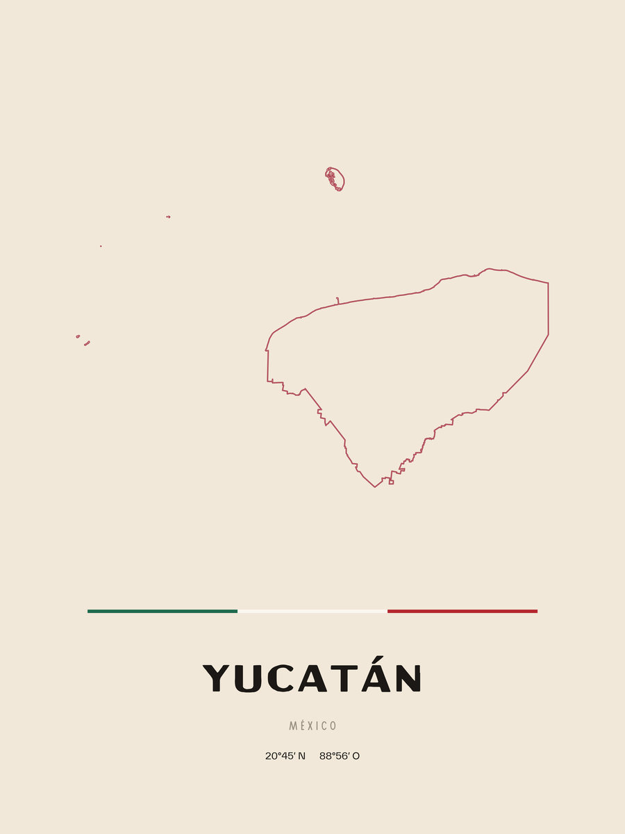 Framed poster of Yucatán.
