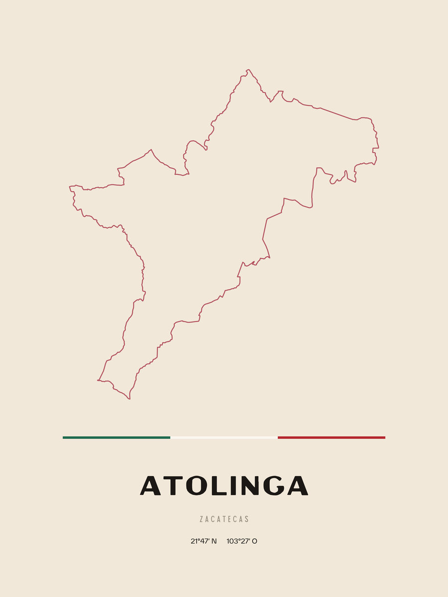 Framed poster of Atolinga, Zacatecas.