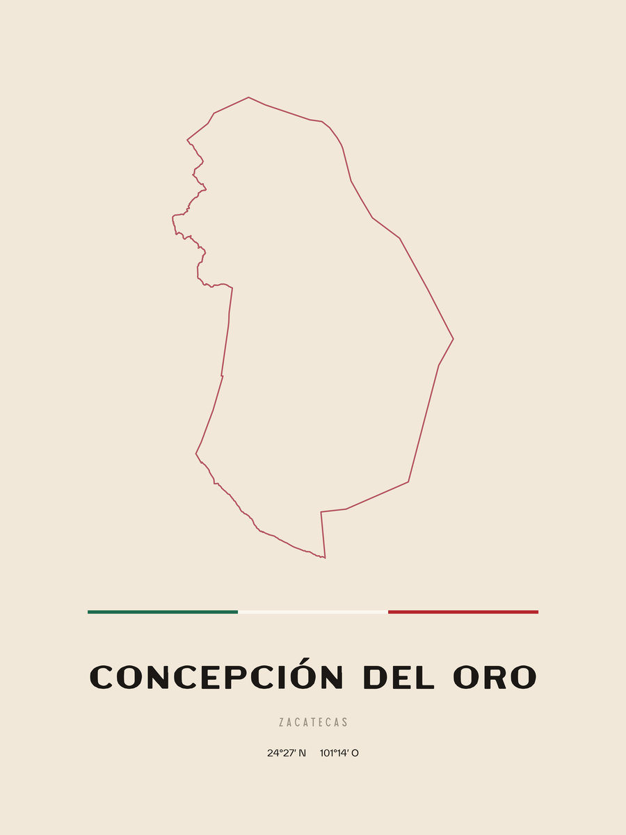 Framed poster of Concepción del Oro, Zacatecas.